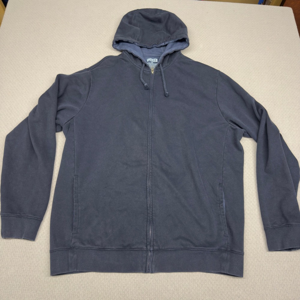Duluth Trading Hoodie Mens XL Navy Blue Fleece Full Zip Hooded Sweatshirt